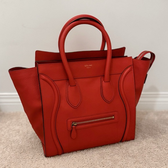 Celine Mini Luggage Tote Red - Picture 1 of 13